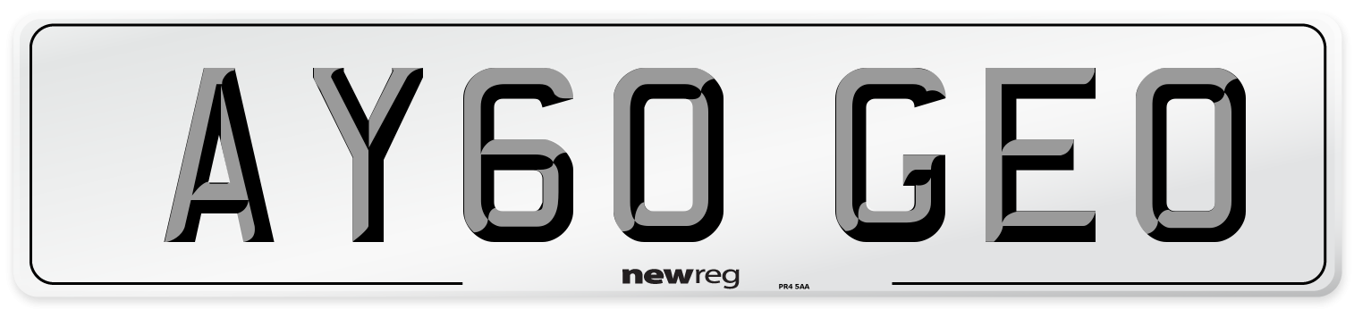 AY60 GEO Number Plate from New Reg